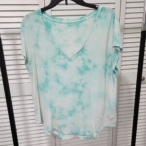 American Eagle Favorite T-shirt, Ladies Large. Green/White